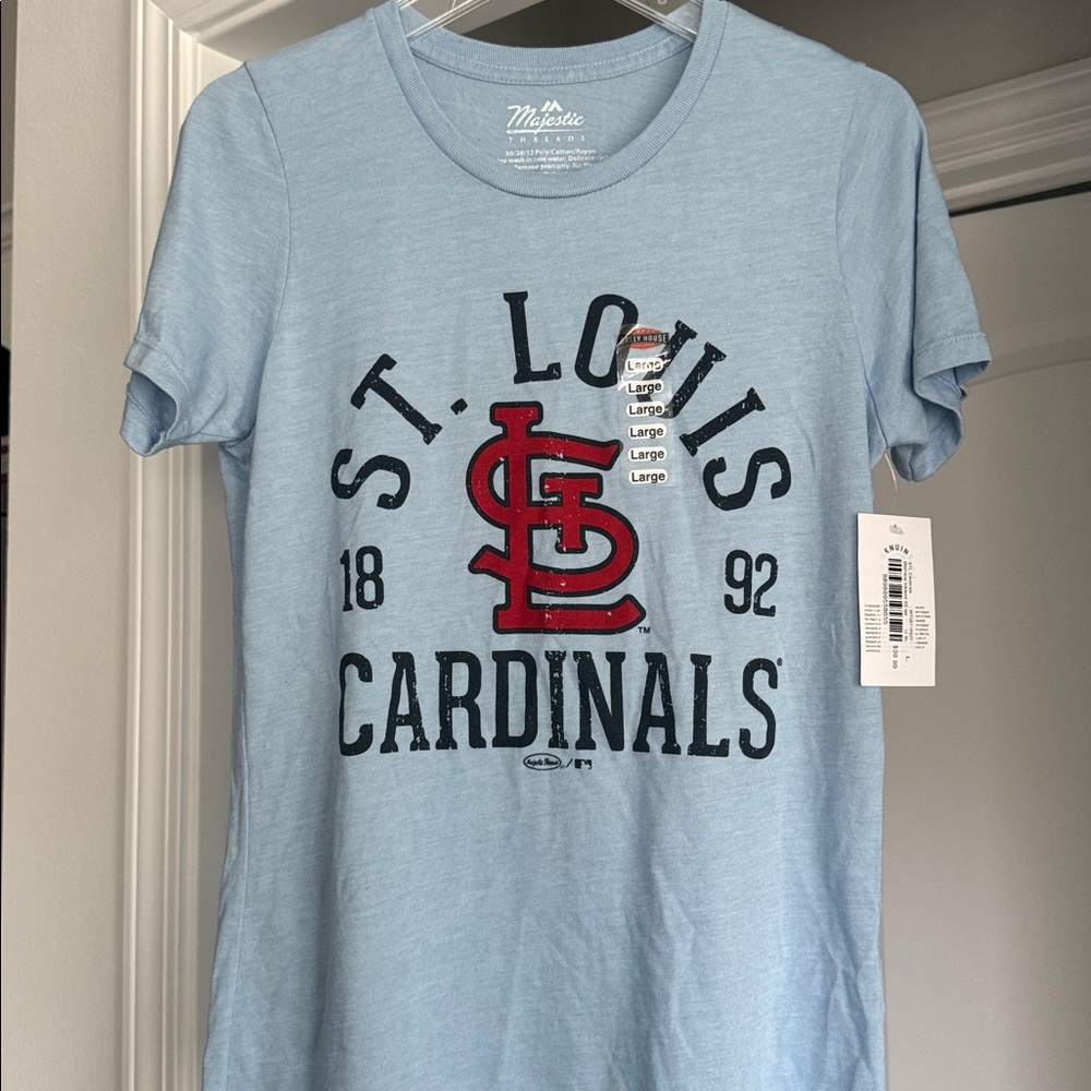 Ralley House Light Blue St. Louis Cardinals Woman Large T-Shirt - Picture 7 of 8